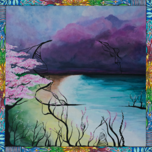 Meandering in Magenta Stained Print